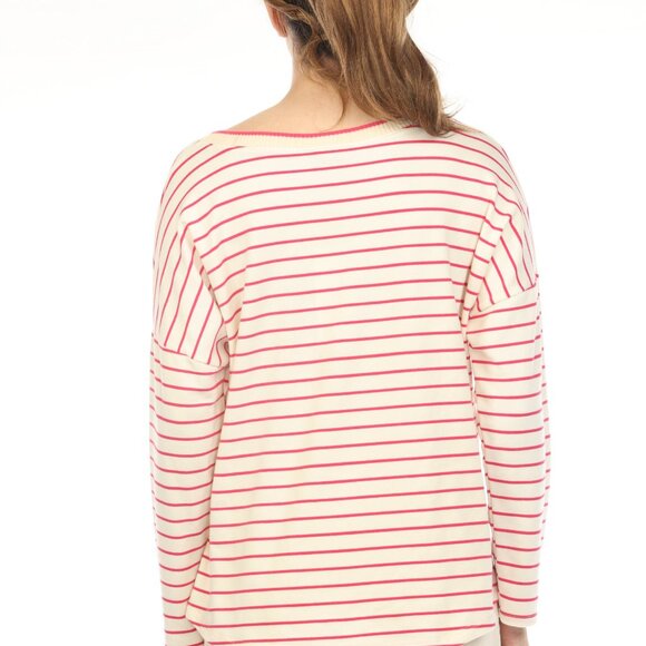 Fushia off white v neck Top CT2835 - Picture 2 of 5